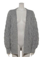 ケーブル柄ニットカーディガン/GRAY