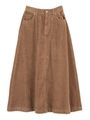 コーデュロイフレアスカート/ベージュ