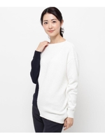 コットン100%変形ドルマンニット/ホワイト(002)