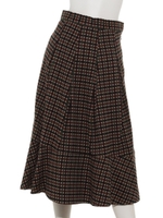 コットンアクリルモール　チェックスカート/グリーン系