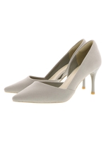 サイドオープンピンヒールパンプス/GRAY