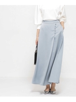 サテンマキシフレアスカート/ミント