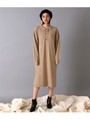 シャツライクットワンピース/ベージュ(005)