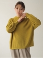 シャリ畦ハイネックニットプルオーバー/マスタード