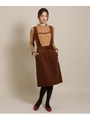 ショルダーベルトコーデュロイスカート/ブラウン(042)