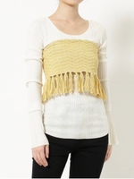 シングルジャガードニットフリンジビスチェ/YLW