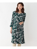 ジャージブラッシングリーフワンピース/モスグリーン(124)