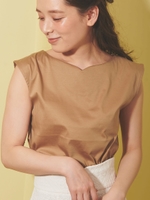 ジュエルチェーン付カットトップス/茶