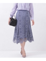 スカラレーススカート[steady. 2020年4月号掲載アイテム]/ブルーグレー