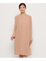 スポンジージョーゼットタックワンピース/オレンジ(067)