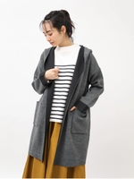 ダブルジャカードニットコーディガン/チャコールグレー