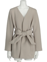 ダンボールニットベルテッドコート/グレージュ