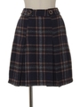 チェックガラボックススカート/ネイビー