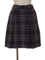 チェックガラボックススカート/ネイビー