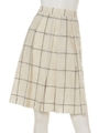 チェックタックフレアスカート/オフホワイト