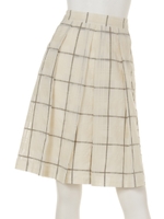 チェックタックフレアスカート/オフホワイト