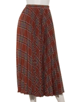 チェック柄プリーツSK/ブラウン系