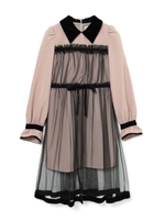 チュールレイヤードドールワンピース/ベージュ