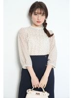 ドットシャーリングブラウス/オフホワイト