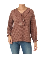 ドットフリルカラーブラウス/BRN