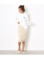 ニット ペンシル スカート/IVOY3