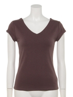 ネックレス付カットソー/ブラウン