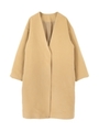 ノーカラーオーバーサイズシングルコート/ベージュ