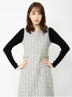 ハートカットリブニットプルオーバー/ブラック