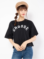 バックZIP配色Tシャツ/ブラック