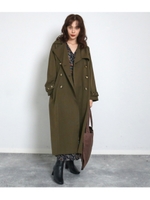 バックギャザートレンチコート/カーキ(014)