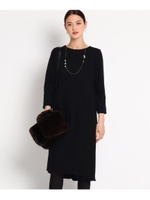 バックジップジャージワンピース/ブラック(019)