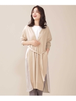 バックプリーツロングカーディガン/ライトベージュ1(041)