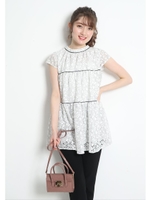 バックリボンティアードブラウス/特殊ホワイト