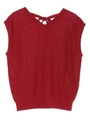 バックリボンニットベスト/レッド