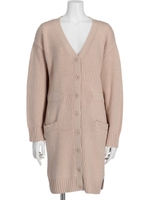 バックリボンロングカーディガン/グレッシュピンク