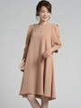 パワーショルダーワンピース/ベージュ