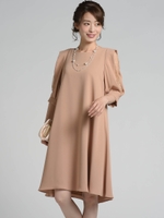 パワーショルダーワンピース/ベージュ