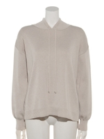 フーディーニットトップス/ベージュ