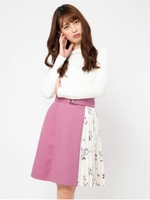 フラワープリーツアシメスカート/ピンク