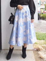 フロッキーフレアスカート/アイスブルー