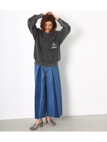 フロント プリーツ ワイド デニム/BLU