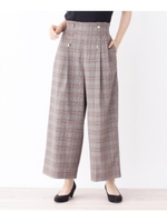 フロント釦ワイドパンツ/ブラック(219)