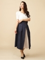プリーツトレンチスカート/ネイビー