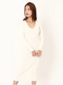 ベーシックVネックマキシワンピース/WHITE