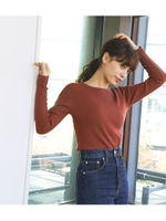 ベーシッククルーネックニットトップス/D/ORG3