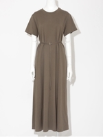 ベルト付き天竺カットワンピース/モカ