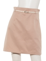 ベルト付トラペラーズスカート/ベージュ