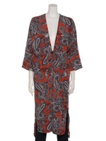 ペイズリーシャツディガン/オレンジ