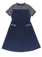 ボーダードッキングワンピース/ネイビー