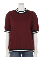 ボーダーリブ付きPO/ボルドー系